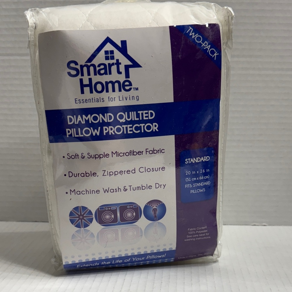Diamond Quilted Pillow Protector Pack of 2 - White